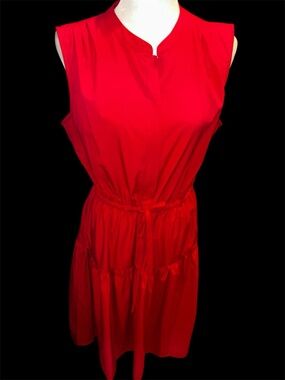 DKNY Bright Pink Sleeveless Midi Dress